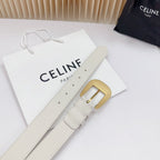CEL Gold Western 35mm Belt White Cowhide 175054