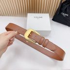 CEL Gold Western 35mm Belt Brown Cowhide 175053