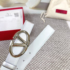 The Bold Edition Reversible Belt 30mm Silver Metalic White Calfskin Silver Buckle
