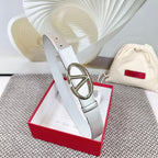 The Bold Edition Reversible Belt 30mm Silver Metalic White Calfskin Silver Buckle