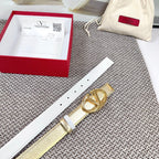 The Bold Edition Reversible Belt 30mm Gold Metalic White Calfskin Gold Buckle