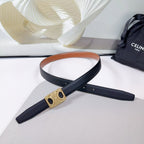 CEL Gold Buckle Belt  25mm Black Calfskin 178253