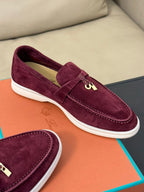 summer charm walk loafer burgundy suede