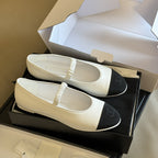mary janes white black lambskin grosgrain