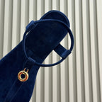 Loro Piana Navy Blue Mindil Sandal In Leather