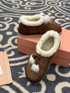 MiuMiu snow boots dark brown suede wool 521937