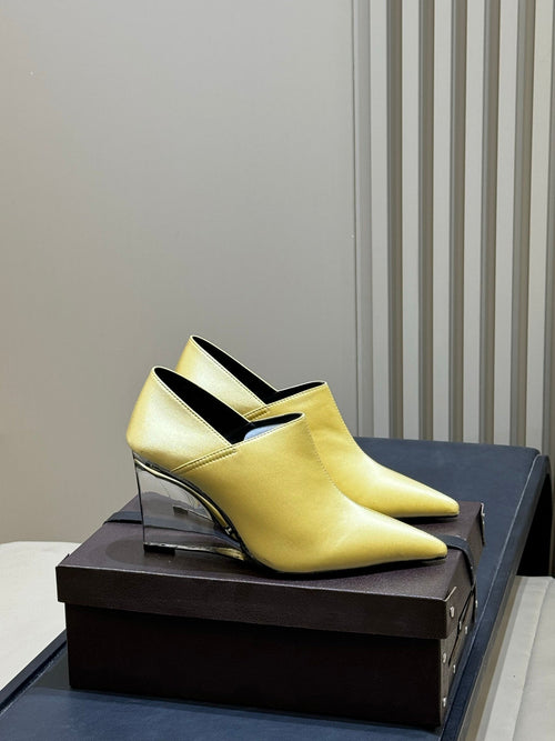 Alaia 26  Pointed-Toe High Heels 70 Yellow Genuine Leather 621724