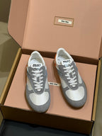 Miu Miu 2026 Tyre Sneaker White Orange Grey Mesh Suede 621350