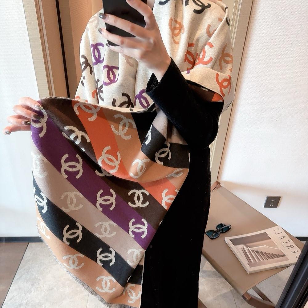 CC Scarf 180 CM In Colorful Two-Sided Wool Cashmere 383986