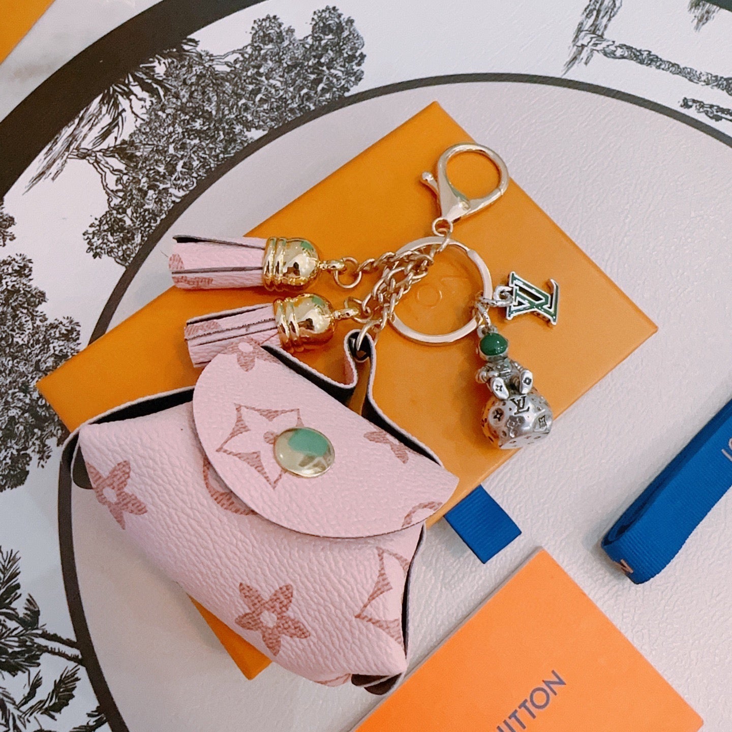 LV Pink Bag Charm