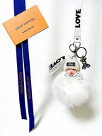 LV White Fluffy Plush Sleeping Baby Doll Charm