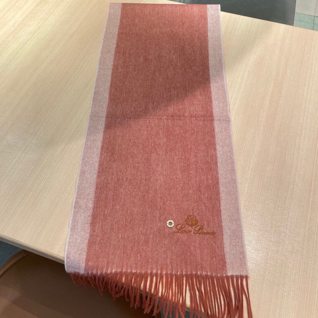 LP Grande Unita Scarf 180 CM In Coral Pink Mix Light Pink Cashmere 193786