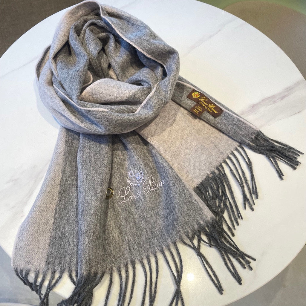 LP Grande Unita Scarf 180 CM In Dark Grey Mix Light Grey Cashmere  208871