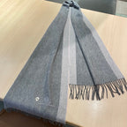 LP Grande Unita Scarf 180 CM In Dark Grey Mix Light Grey Cashmere  208871