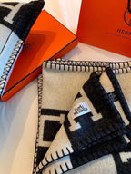 HM Blanket Black White Wool Cashmere