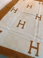 HM Blanket Brown White Wool Cashmere