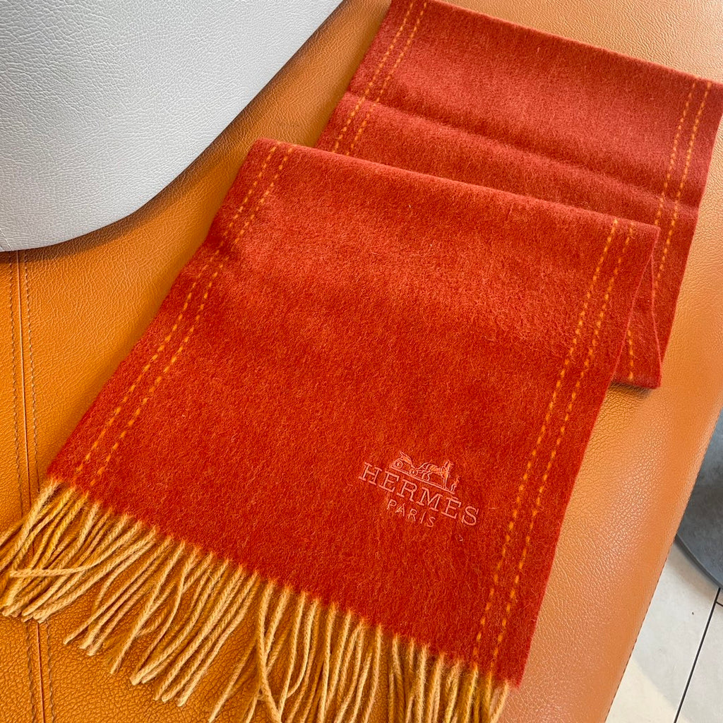 SCARF 180CM RED ORANGE CASHMERE