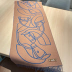CASAQUE ENTRELACS EQUESTRES 190 CM SCARF IN AZURE BLUE CASHMERE