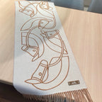 Casaque Entrelacs Equestres Scarf 195 CM Brown Mix White Cashmere