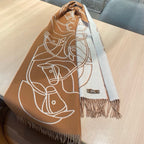 Casaque Entrelacs Equestres Scarf 195 CM Brown Mix White Cashmere