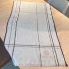 CC Scarf 190 CM In Light Grey With Brown Stripes Cashmere 411650