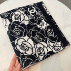 CC Scarf 185 CM In Black Mix White Cashmere And Wool 411652