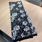 CC Scarf 185 CM In Black Mix White Cashmere And Wool 411652