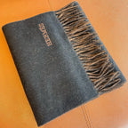 Scarf 180 CM In Black Mix Dark Beige Cashmere