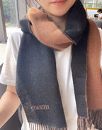 Scarf 180 CM In Black Mix Brow Cashmere