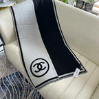 CC Scarf 195 CM In Grey Mix Black Cashmere And Wool 416924