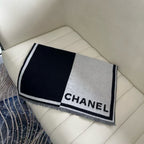 CC Scarf 195 CM In Grey Mix Black Cashmere And Wool 416924
