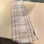 CC Scarf 186 CM In White With Brown Stripes Fleece Wool 416926