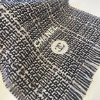 CC Scarf 180 CM Black With White Stripes Wool 422790