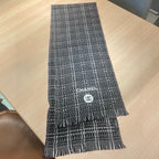 CC Scarf 180 CM Black With White Stripes Wool 422790