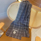 CC Scarf 180 CM Black With White Stripes Wool 422790