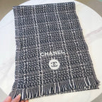 CC Scarf 180 CM Black With White Stripes Wool 422790