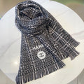 CC Scarf 180 CM Black With White Stripes Wool 422790