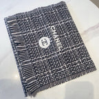CC Scarf 180 CM Black With White Stripes Wool 422790