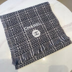 CC Scarf 180 CM Black With White Stripes Wool 422790