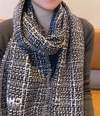 CC Scarf 180 CM Black With White Stripes Wool 422790
