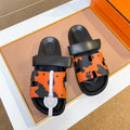HM Men's Izmir Slide Orange Black Calfskin 744002