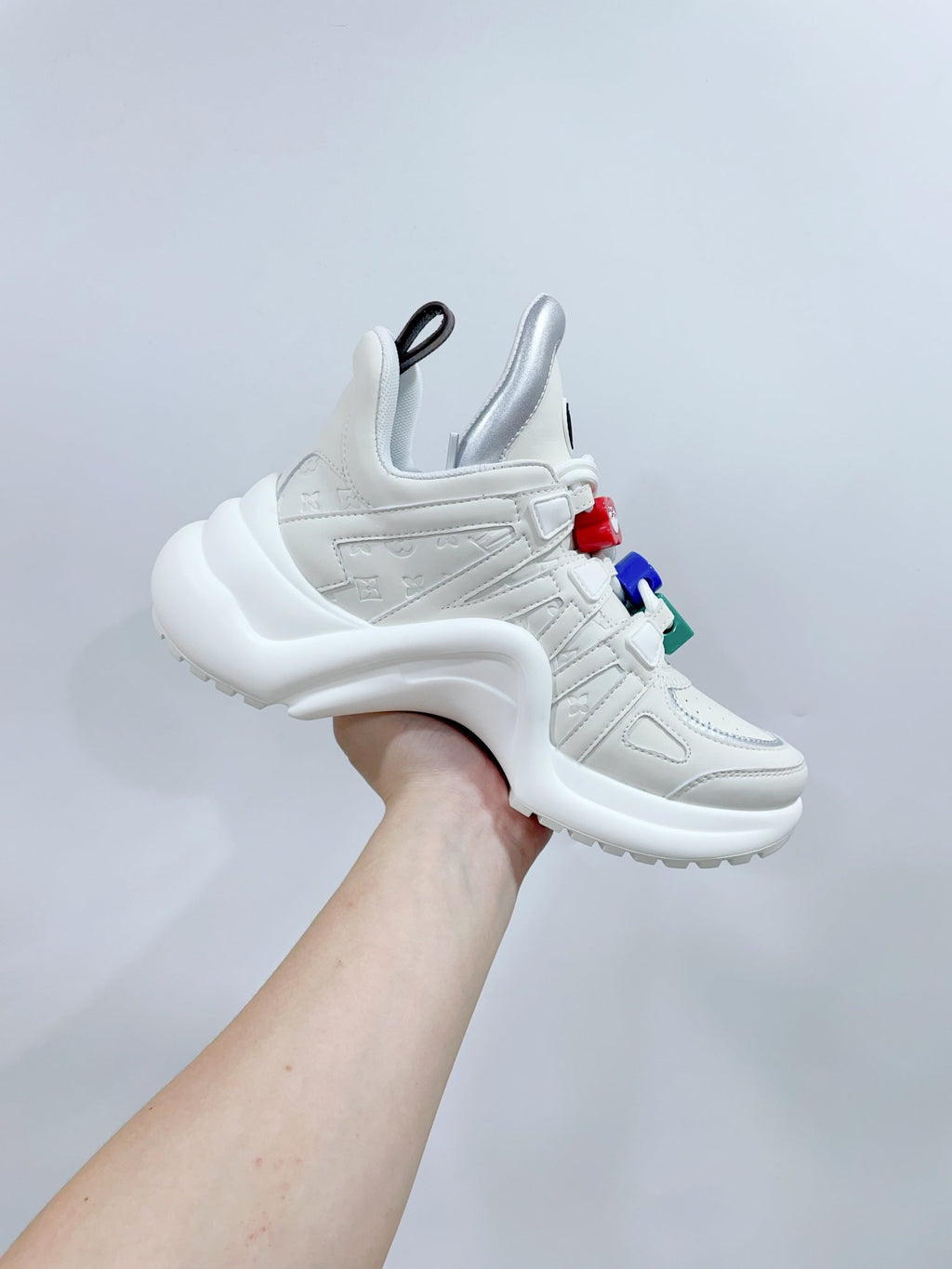 LV Archlight Sports Shoes White With Gray Border Calfskin