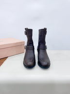 Miu Boots Dark Moccha Calfskin