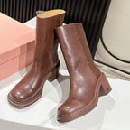 Miu Miu 2026 Boot 50mm Brown Calfskin 621335