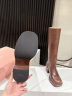 Miu Miu 2026 High Boot 50mm Brown Calfskin 621333
