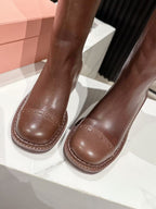Miu Miu 2026 High Boot 50mm Brown Calfskin 621333