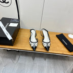 slingbacks 45 white black pcv and calfskin