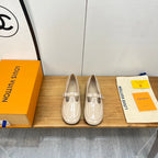 LV Soho Flat Mary Jane Beige Calfskin