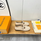 LV Soho Flat Mary Jane Beige Calfskin