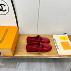 LV Soho Flat Mary Jane Red Calfskin